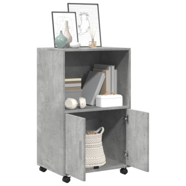 vidaXL Ντουλάπι Τροχήλατο Γκρι Σκυρ. 55x40x91cm από Επεξ. Ξύλο 1 τεμ.