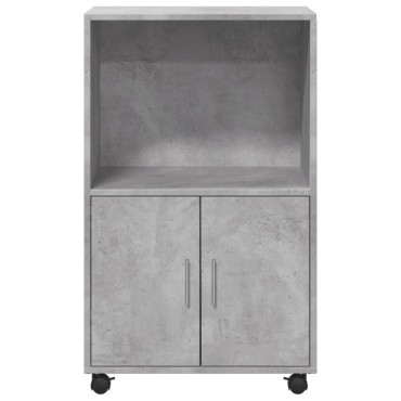 vidaXL Ντουλάπι Τροχήλατο Γκρι Σκυρ. 55x40x91cm από Επεξ. Ξύλο 1 τεμ.