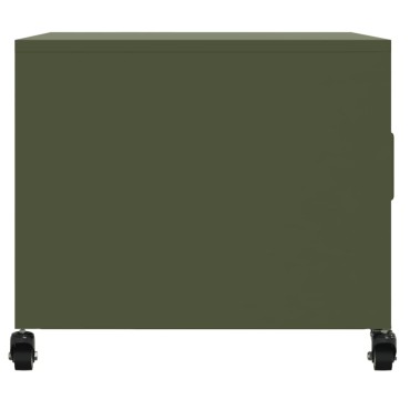 vidaXL Τραπεζάκι Σαλονιού Πράσινο Λαδί 68x50x43,5cm από Ατσάλι 1 τεμ.