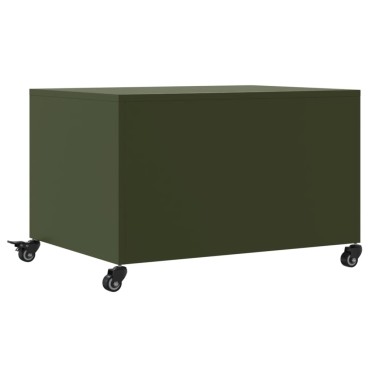 vidaXL Τραπεζάκι Σαλονιού Πράσινο Λαδί 68x50x43,5cm από Ατσάλι 1 τεμ.