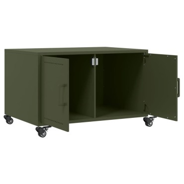 vidaXL Τραπεζάκι Σαλονιού Πράσινο Λαδί 68x50x43,5cm από Ατσάλι 1 τεμ.