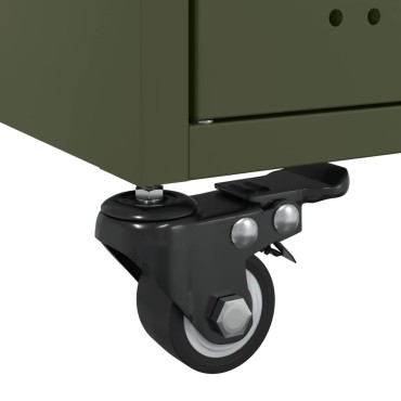 vidaXL Τραπεζάκι Σαλονιού Πράσινο Λαδί 68x50x43,5cm από Ατσάλι 1 τεμ.