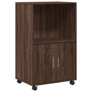 vidaXL Ντουλάπι Τροχήλατο Καφέ Δρυς 55x40x91cm από Επεξ. Ξύλο 1 τεμ.