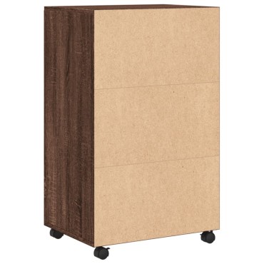 vidaXL Ντουλάπι Τροχήλατο Καφέ Δρυς 55x40x91cm από Επεξ. Ξύλο 1 τεμ.