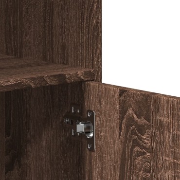 vidaXL Ντουλάπι Τροχήλατο Καφέ Δρυς 55x40x91cm από Επεξ. Ξύλο 1 τεμ.