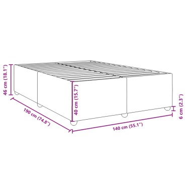 vidaXL Σκελετός Κρεβατιού Χωρίς Στρώμα Μπλε 140x190 εκ. Υφασμάτινο