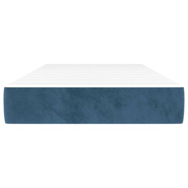 vidaXL Στρώμα με Pocket Springs Σκούρο Μπλε 80x220x20cm Βελούδινο 1 τεμ. - Μονό
