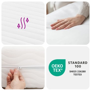 vidaXL Στρώμα Αφρού Σκληρότητα H2 H3 Λευκό 160x220cm 1 τεμ. - Διπλό