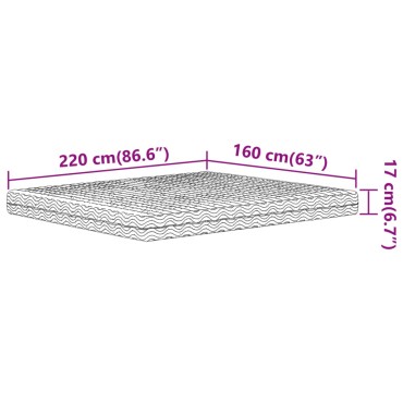 vidaXL Στρώμα Αφρού Σκληρότητα H2 H3 Λευκό 160x220cm 1 τεμ. - Διπλό