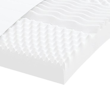 vidaXL Στρώμα Αφρού 7 Ζωνών Σκληρότητα 20 ILD Λευκό 120x220cm 1 τεμ. - Μονό