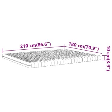 vidaXL Στρώμα Αφρού 7 Ζωνών Σκληρότητα 20 ILD Λευκό 180x210cm 1 τεμ. - Διπλό