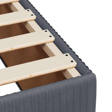 vidaXL Κρεβάτι Boxspring με Στρώμα Σκούρο Γκρι 90x190 εκ. Βελούδινο