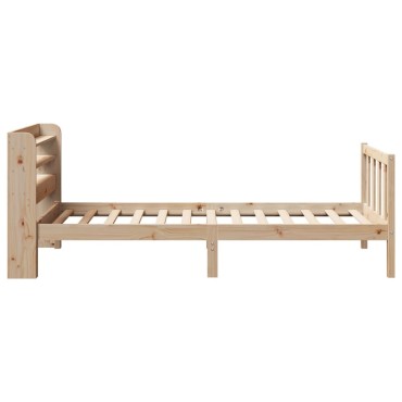 vidaXL Σκελετός Κρεβατιού Χωρίς Στρώμα 75x190cm Μασίφ Ξύλο Πεύκου 1 τεμ. - Μονό