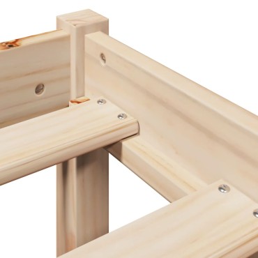 vidaXL Σκελετός Κρεβατιού Χωρίς Στρώμα 75x190cm Μασίφ Ξύλο Πεύκου 1 τεμ. - Μονό