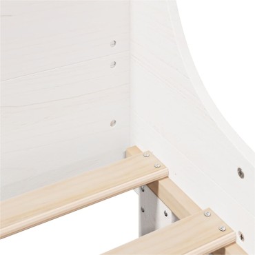 vidaXL Σκελετός Κρεβ. Χωρίς Στρώμα Λευκό 160x200cm Μασίφ Πεύκο 1 τεμ. - Διπλό