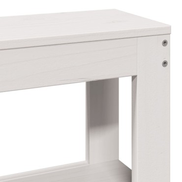 vidaXL Σκελετός Κρεβ. Χωρίς Στρώμα Λευκό 160x200cm Μασίφ Πεύκο 1 τεμ. - Διπλό