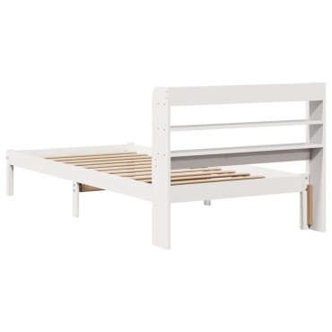 vidaXL Σκελετός Κρεβ. Χωρίς Στρώμα Λευκό 75x190cm Μασίφ Πεύκο 1 τεμ. - Μονό