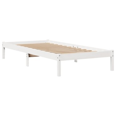 vidaXL Σκελετός Κρεβ. Χωρίς Στρώμα Λευκό 75x190cm Μασίφ Πεύκο 1 τεμ. - Μονό