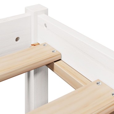 vidaXL Σκελετός Κρεβ. Χωρίς Στρώμα Λευκό 75x190cm Μασίφ Πεύκο 1 τεμ. - Μονό