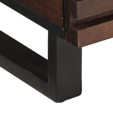 vidaXL Τραπεζάκι Σαλονιού Καφέ/Μαύρο 80x55x40cm Μασίφ Ξύλο Μάνγκο 1 τεμ.