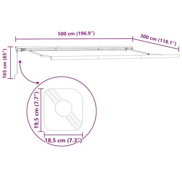 vidaXL Τέντα Πτυσσόμενη Αυτόματη Μπορντό 300x250 εκ.