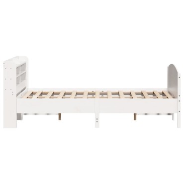 vidaXL Σκελετός Κρεβ. Χωρίς Στρώμα Λευκό 140x200 εκ Μασίφ Πεύκο