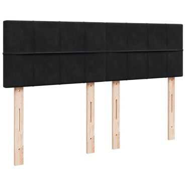 vidaXL Κρεβάτι Boxspring με Στρώμα Μαύρο 140x200cm Βελούδινο 1 τεμ. - Διπλό