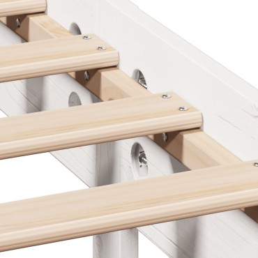 vidaXL Σκελετός Κρεβ. Χωρίς Στρώμα Λευκό 140x190cm Μασίφ Πεύκο 1 τεμ. - Διπλό
