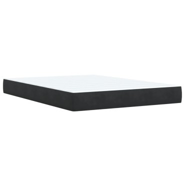 vidaXL Κρεβάτι Boxspring με Στρώμα Μαύρο 140x200cm Βελούδινο 1 τεμ. - Διπλό