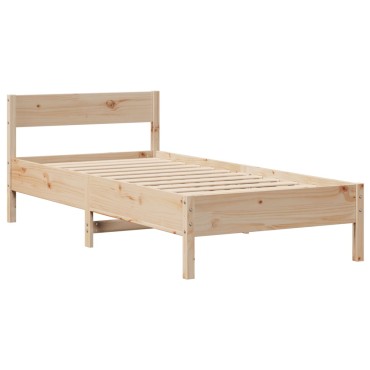 vidaXL Σκελετός Κρεβατιού Χωρίς Στρώμα 100x200cm Μασίφ Πεύκο 1 τεμ. - Μονό