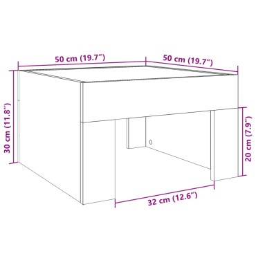 vidaXL Τραπεζάκι Σαλονιού Infinity LED Λευκό 50x50x30cm 1 τεμ.