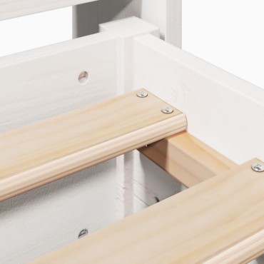 vidaXL Σκελετός Κρεβ. Χωρίς Στρώμα Λευκό 140x200 εκ Μασίφ Πεύκο