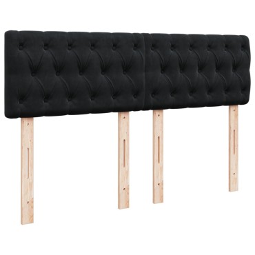 vidaXL Κρεβάτι Boxspring με Στρώμα Μαύρο 140x200cm Βελούδινο 1 τεμ. - Διπλό