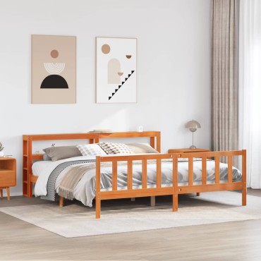 vidaXL Πλαίσιο Κρεβατιού με Κεφαλάρι 180x200 εκ Μασίφ Ξύλο Πεύκου