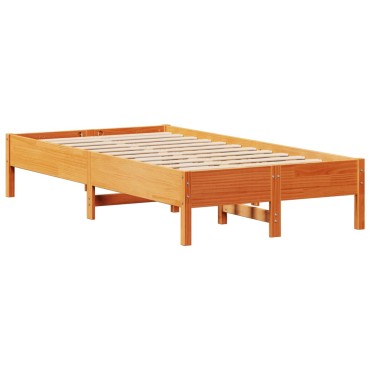 vidaXL Σκελετός Κρεβ. Χωρίς Στρώμα Καφέ Κεριού 75x190 εκ Μασίφ Πεύκο