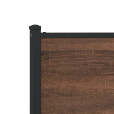 vidaXL Σκελετός Κρεβ. Χωρίς Στρώμα Καφέ Δρυς 180x200 εκ. Μεταλλικό