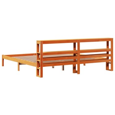 vidaXL Πλαίσιο Κρεβατιού με Κεφαλάρι 180x200 εκ Μασίφ Ξύλο Πεύκου
