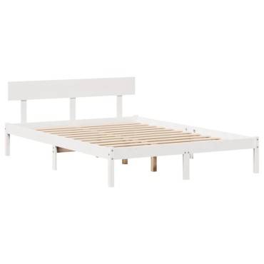 vidaXL Σκελετός Κρεβ. Χωρίς Στρώμα Λευκό 160x200 εκ Μασίφ Πεύκο