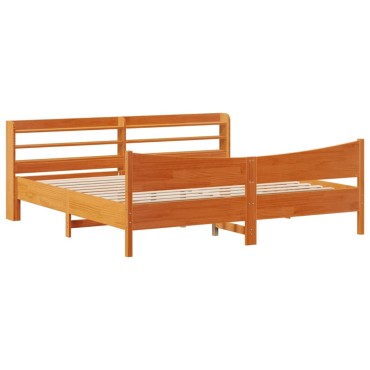 vidaXL Πλαίσιο Κρεβατιού με Κεφαλάρι 180x200 εκ Μασίφ Ξύλο Πεύκου