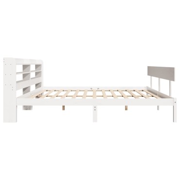 vidaXL Σκελετός Κρεβ. Χωρίς Στρώμα Λευκό 180x200cm Μασίφ Πεύκο 1 τεμ. - Διπλό