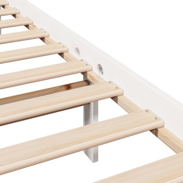 vidaXL Σκελετός Κρεβ. Χωρίς Στρώμα Λευκό 180x200cm Μασίφ Πεύκο 1 τεμ. - Διπλό
