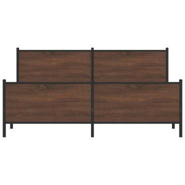vidaXL Σκελετός Κρεβ. Χωρίς Στρώμα Καφέ Δρυς 180x200 εκ. Μεταλλικό