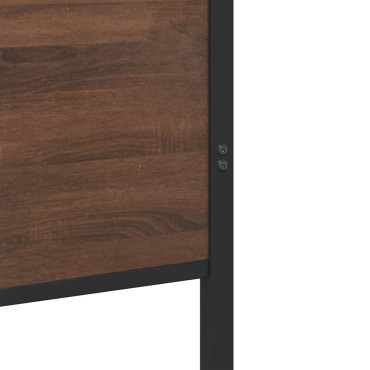 vidaXL Σκελετός Κρεβ. Χωρίς Στρώμα Καφέ Δρυς 180x200 εκ. Μεταλλικό