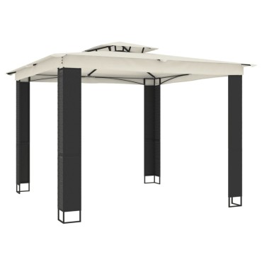 vidaXL Κιόσκι με Διπλή Οροφή Κρεμ 2,94x2,94 μ. Ατσάλινο