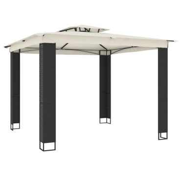 vidaXL Κιόσκι με Διπλή Οροφή Κρεμ 2,94x2,94 μ. Ατσάλινο