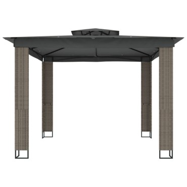 vidaXL Κιόσκι με Διπλή Οροφή Ανθρακί 2,94x2,94 μ. Ατσάλινο