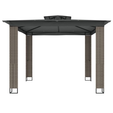 vidaXL Κιόσκι με Διπλή Οροφή Ανθρακί 2,94x2,94 μ. Ατσάλινο