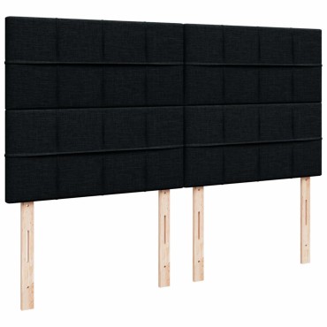 vidaXL Κρεβάτι Boxspring με Στρώμα Μαύρο 180x200 εκ. Υφασμάτινο