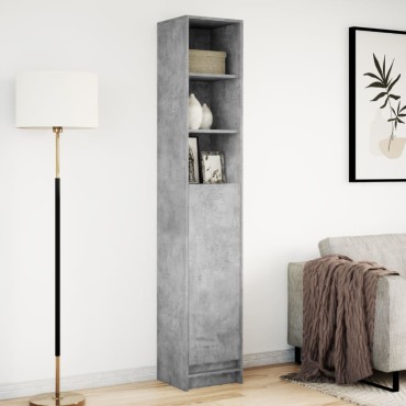 vidaXL Ντουλάπι με Φώτα LED Γκρι Σκυρ. 36x32,5x200cm Επεξ. Ξύλο 1 τεμ.