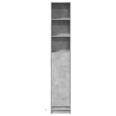 vidaXL Ντουλάπι με Φώτα LED Γκρι Σκυρ. 36x32,5x200cm Επεξ. Ξύλο 1 τεμ.